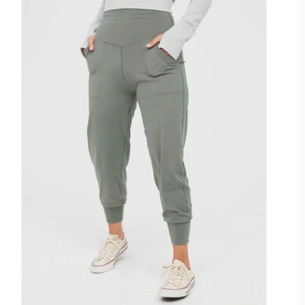 Offline‎ by Aerie Women's Size Small High Waisted Jogger Pants Light Olive Green